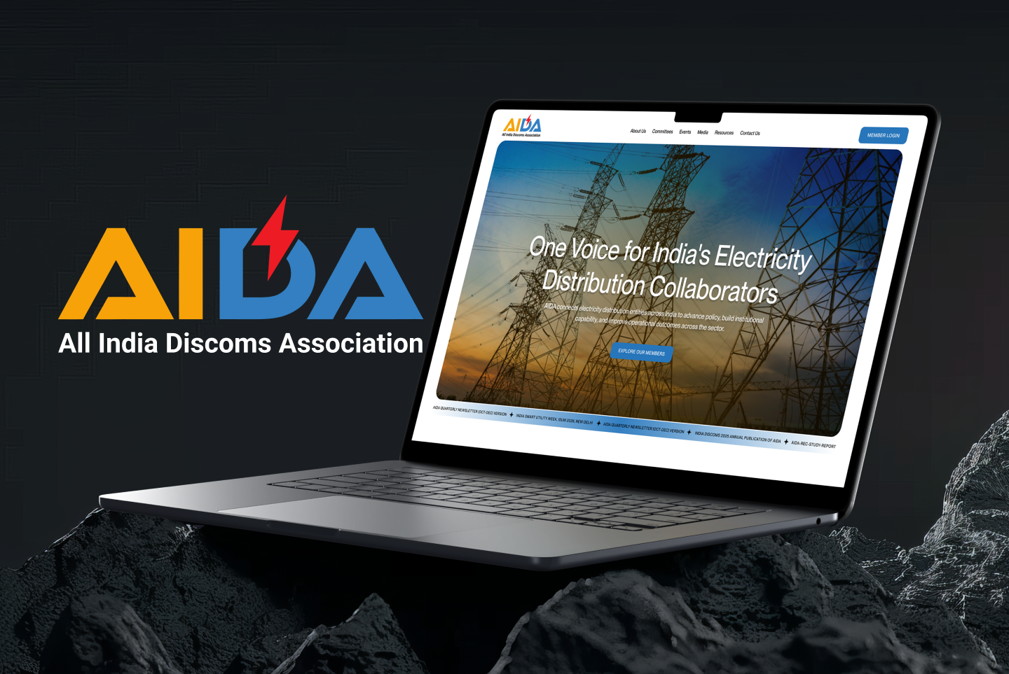 Corporate website for an electricity solutions company.